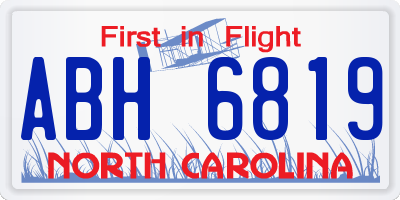 NC license plate ABH6819