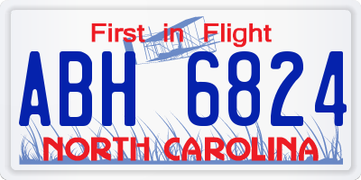 NC license plate ABH6824