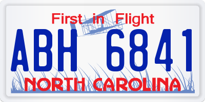 NC license plate ABH6841