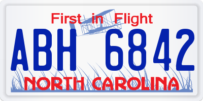 NC license plate ABH6842