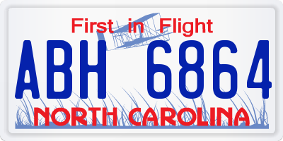 NC license plate ABH6864