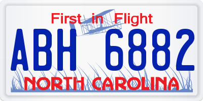 NC license plate ABH6882