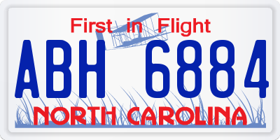 NC license plate ABH6884