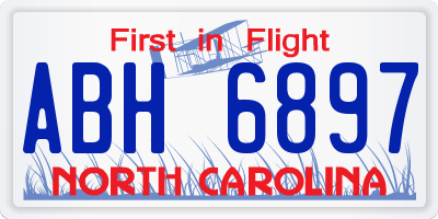 NC license plate ABH6897