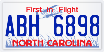 NC license plate ABH6898