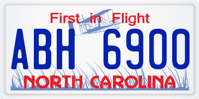 NC license plate ABH6900