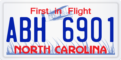 NC license plate ABH6901