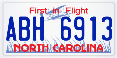 NC license plate ABH6913