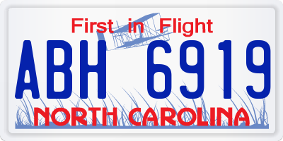NC license plate ABH6919