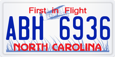 NC license plate ABH6936