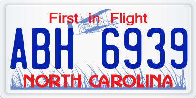NC license plate ABH6939