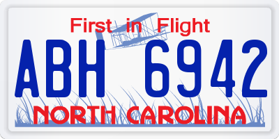 NC license plate ABH6942