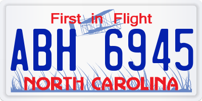 NC license plate ABH6945