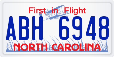 NC license plate ABH6948
