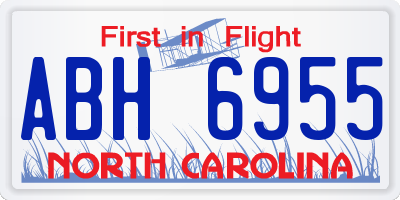 NC license plate ABH6955