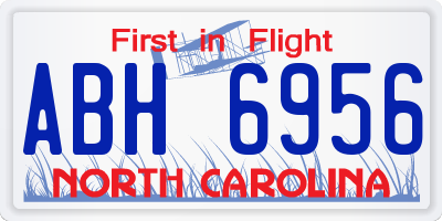 NC license plate ABH6956