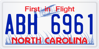 NC license plate ABH6961