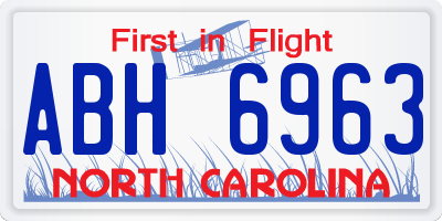 NC license plate ABH6963