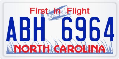NC license plate ABH6964