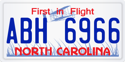 NC license plate ABH6966