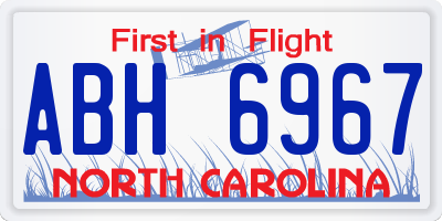 NC license plate ABH6967