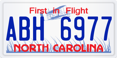 NC license plate ABH6977