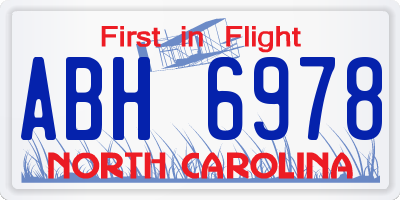 NC license plate ABH6978