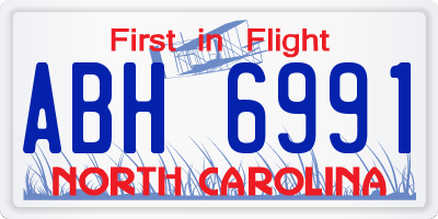NC license plate ABH6991