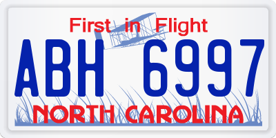 NC license plate ABH6997
