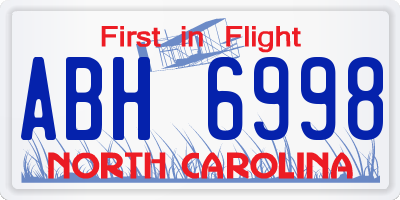 NC license plate ABH6998