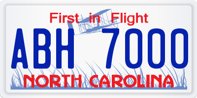 NC license plate ABH7000
