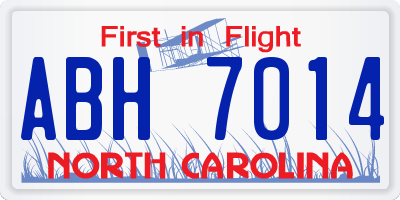 NC license plate ABH7014