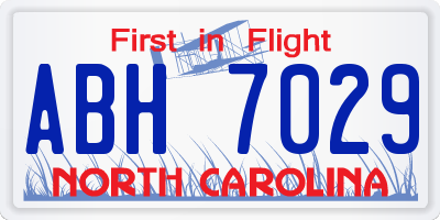 NC license plate ABH7029