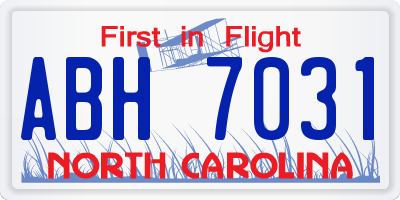 NC license plate ABH7031