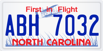 NC license plate ABH7032