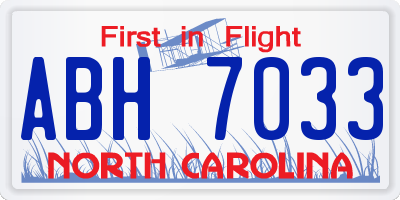 NC license plate ABH7033