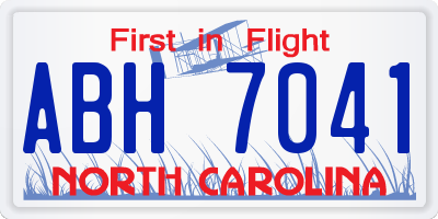 NC license plate ABH7041