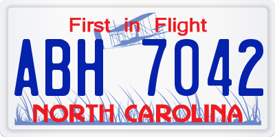 NC license plate ABH7042