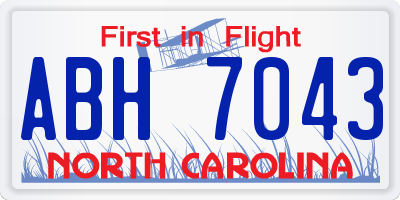 NC license plate ABH7043