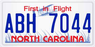 NC license plate ABH7044