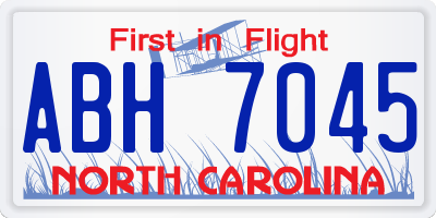 NC license plate ABH7045