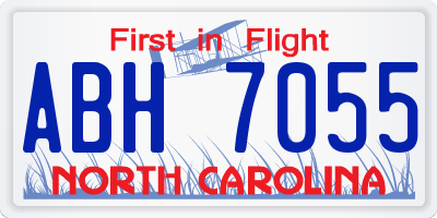 NC license plate ABH7055