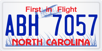 NC license plate ABH7057