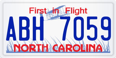 NC license plate ABH7059