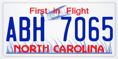 NC license plate ABH7065
