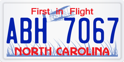 NC license plate ABH7067