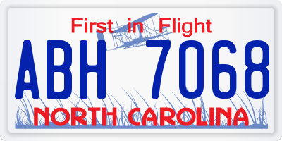 NC license plate ABH7068