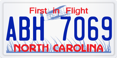 NC license plate ABH7069