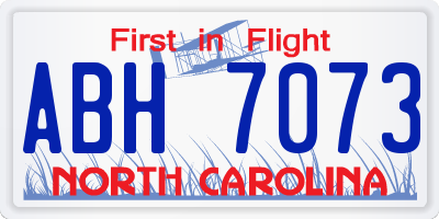 NC license plate ABH7073