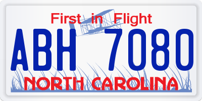 NC license plate ABH7080